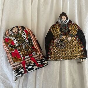 Pair of Vintage British Coin Purses - Elizabeth I & Henry VIII